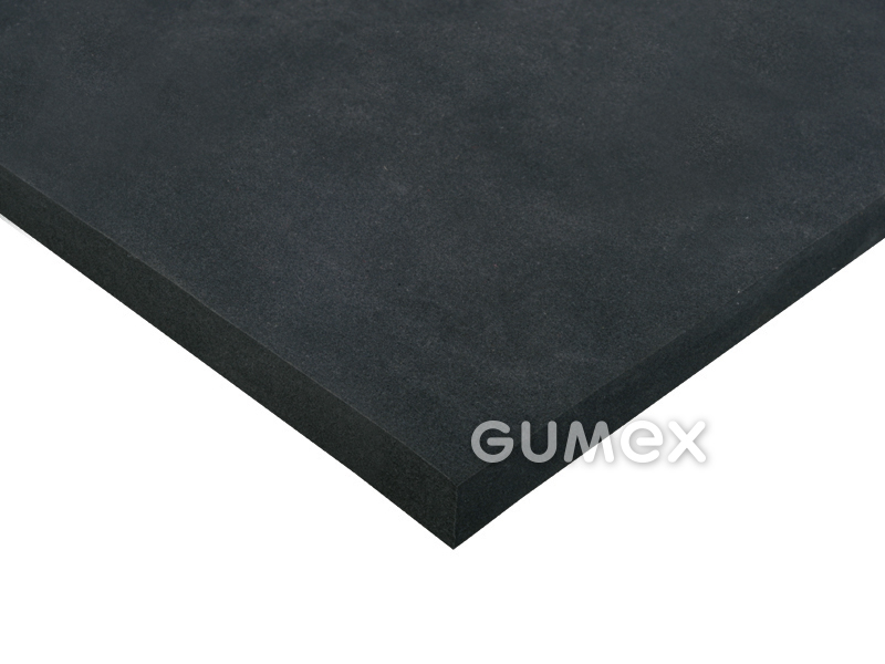 Mikroporézní pryž T75 EPS, tloušťka 2mm, 2000x1000mm, 25°Sh00, hustota 75kg/m3, EPDM, -40°C/+80°C, černá